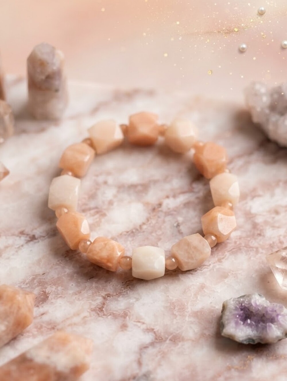 Pink Aventurine/Sunstone Bracelet